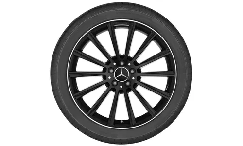 Колесный диск AMG 9J×20 ET28 для Mercedes-Benz CLS 257, задняя ось, черный, с алмазной проточкой, многоспицевый — фото 5