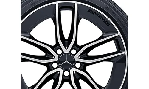 Колесный диск AMG 8J×20 ET33 для Mercedes-Benz CLS 257, передняя ось, черный, с алмазной проточкой, 5 двойных спиц — фото 2