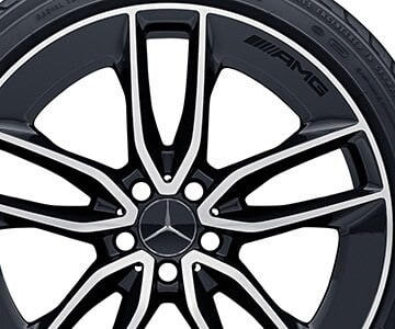 Колесный диск AMG 8J×20 ET33 для Mercedes-Benz CLS 257, передняя ось, черный, с алмазной проточкой, 5 двойных спиц — фото 3