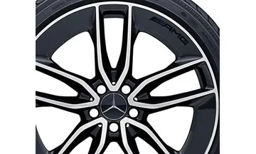 Колесный диск AMG 8J×20 ET33 для Mercedes-Benz CLS 257, передняя ось, черный, с алмазной проточкой, 5 двойных спиц — фото 3