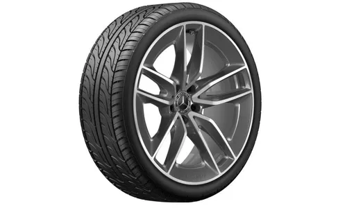 Колесный диск AMG 9J×20 ET28 для Mercedes-Benz CLS 257, задняя ось, серый металлик Tremolite, с алмазной проточкой — фото 2