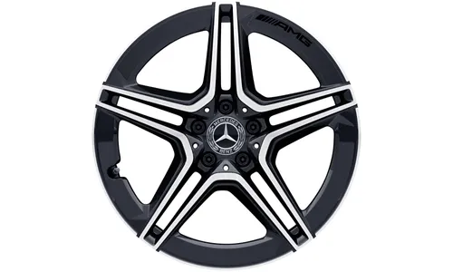 Колесный диск AMG 8J×19 ET10 для Mercedes-Benz CLS 257, передняя ось, черный, с алмазной проточкой, 5 двойных спиц — фото 1