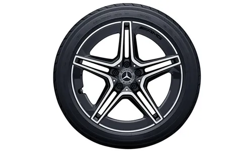 Колесный диск AMG 8J×19 ET10 для Mercedes-Benz CLS 257, передняя ось, черный, с алмазной проточкой, 5 двойных спиц — фото 2