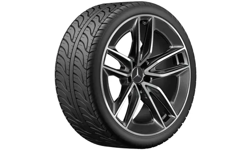 Колесный диск AMG 8J×20 ET10 для Mercedes-Benz CLS 257, передняя ось, черный, с алмазной проточкой, 5 двойных спиц — фото 1