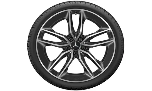Колесный диск AMG 8J×20 ET10 для Mercedes-Benz CLS 257, передняя ось, черный, с алмазной проточкой, 5 двойных спиц — фото 2