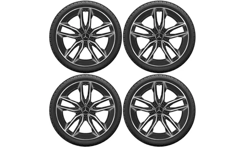Колесный диск AMG 8J×20 ET10 для Mercedes-Benz CLS 257, передняя ось, черный, с алмазной проточкой, 5 двойных спиц — фото 3