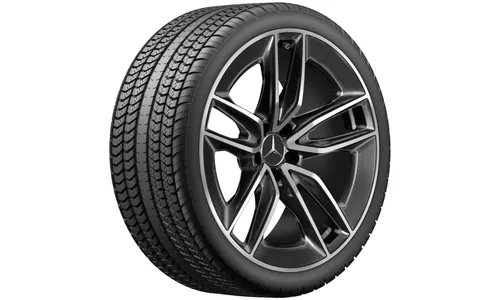 Колесный диск AMG 8J×20 ET10 для Mercedes-Benz CLS 257, передняя ось, черный, с алмазной проточкой, 5 двойных спиц — фото 4