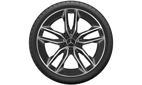 Колесный диск AMG 8J×20 ET10 для Mercedes-Benz CLS 257, передняя ось, черный, с алмазной проточкой, 5 двойных спиц — фото 6