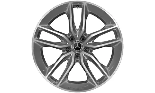 Колесный диск AMG 8J×20 ET10 для Mercedes-Benz CLS 257, передняя ось, серый металлик Tremolite, с алмазной проточкой, 5 двойных спиц — фото 1