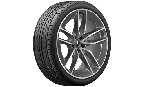 Колесный диск AMG 8J×20 ET10 для Mercedes-Benz CLS 257, передняя ось, серый металлик Tremolite, с алмазной проточкой, 5 двойных спиц — фото 2