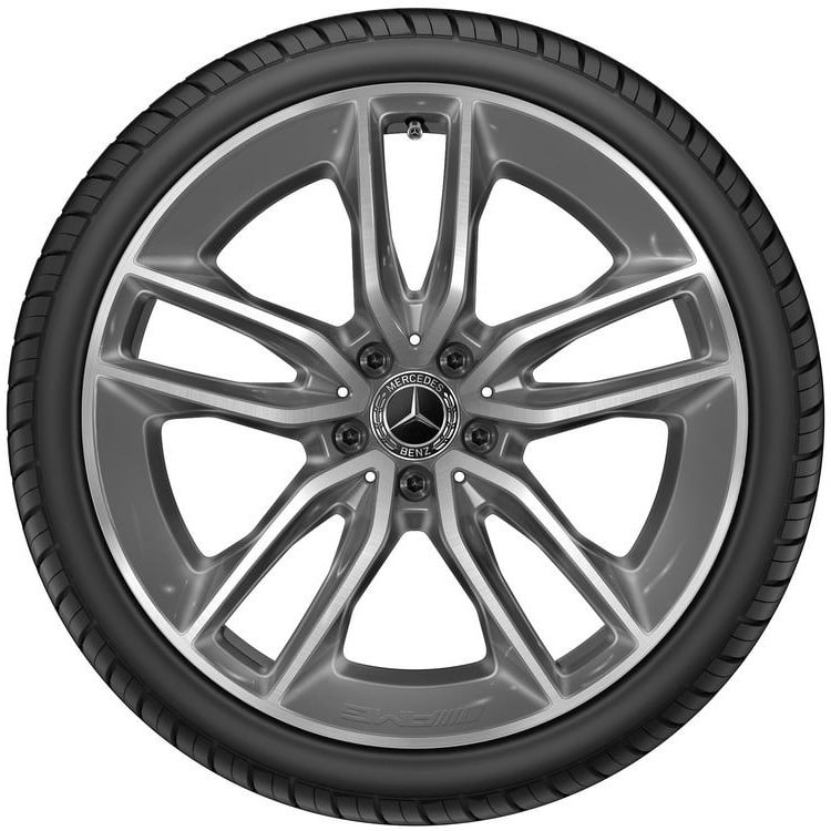 Колесный диск AMG 8J×20 ET10 для Mercedes-Benz CLS 257, передняя ось, серый металлик Tremolite, с алмазной проточкой, 5 двойных спиц — фото 3