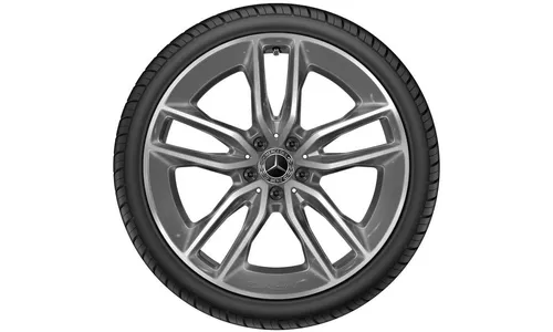 Колесный диск AMG 8J×20 ET10 для Mercedes-Benz CLS 257, передняя ось, серый металлик Tremolite, с алмазной проточкой, 5 двойных спиц — фото 3