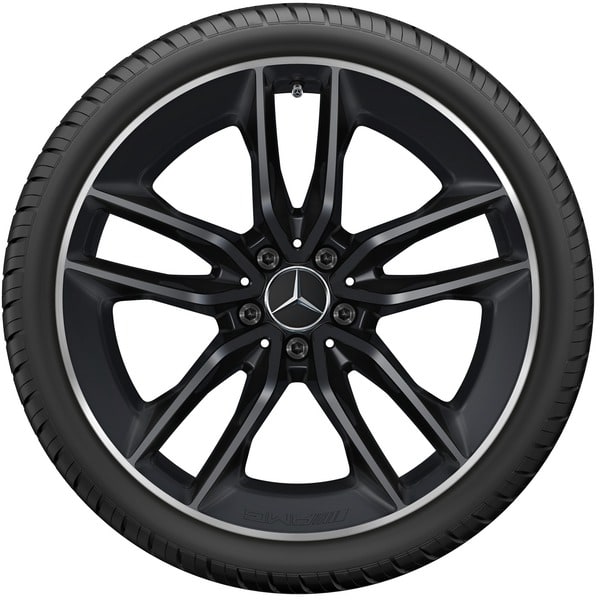 Колесный диск AMG 8J×20 ET10 для Mercedes-Benz CLS 257, передняя ось, черный, матовый — фото 3