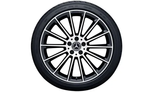 Колесный диск AMG 8J×20 ET10 для Mercedes-Benz CLS 257, передняя ось, черный, с алмазной проточкой, многоспицевый — фото 2