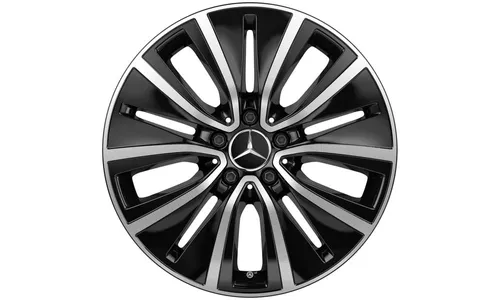 Колесный диск 9J×18 ET33 для Mercedes-Benz CLS 257, задняя ось, черный, с алмазной проточкой, 10 декоративных отверстий — фото 1