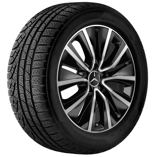 Колесный диск 9J×18 ET33 для Mercedes-Benz CLS 257, задняя ось, черный, с алмазной проточкой, 10 декоративных отверстий — фото 2