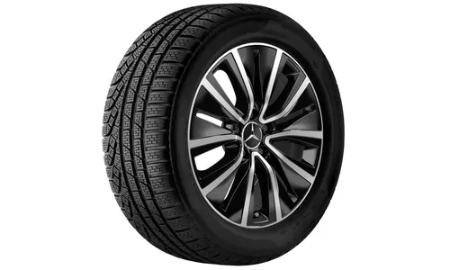 Колесный диск 9J×18 ET33 для Mercedes-Benz CLS 257, задняя ось, черный, с алмазной проточкой, 10 декоративных отверстий — фото 2