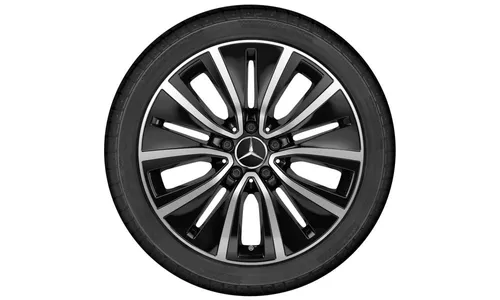 Колесный диск 9J×18 ET33 для Mercedes-Benz CLS 257, задняя ось, черный, с алмазной проточкой, 10 декоративных отверстий — фото 3