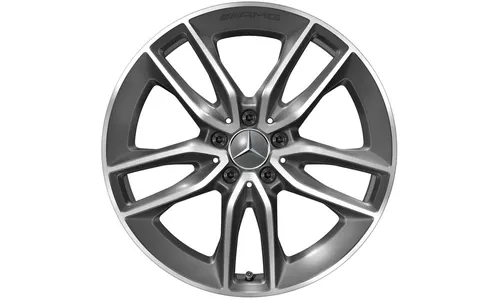Колесный диск AMG 9,5J×19 ET22,5 для Mercedes-Benz AMG GT 290, передняя и задняя оси, серый Tantal, с алмазной проточкой, 5 двойных спиц — фото 1