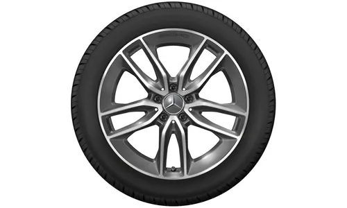 Колесный диск AMG 9,5J×19 ET22,5 для Mercedes-Benz AMG GT 290, передняя и задняя оси, серый Tantal, с алмазной проточкой, 5 двойных спиц — фото 2