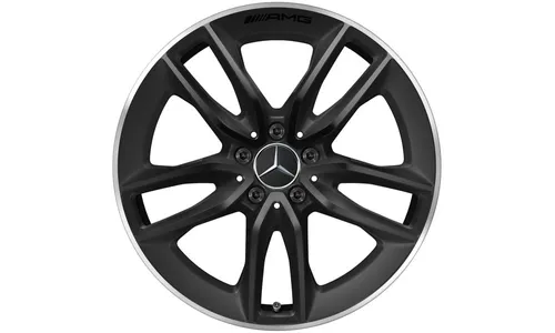 Колесный диск AMG 11J×19 ET17 для Mercedes-Benz AMG GT 290, задняя ось, черный, матовый, 5 двойных спиц — фото 1