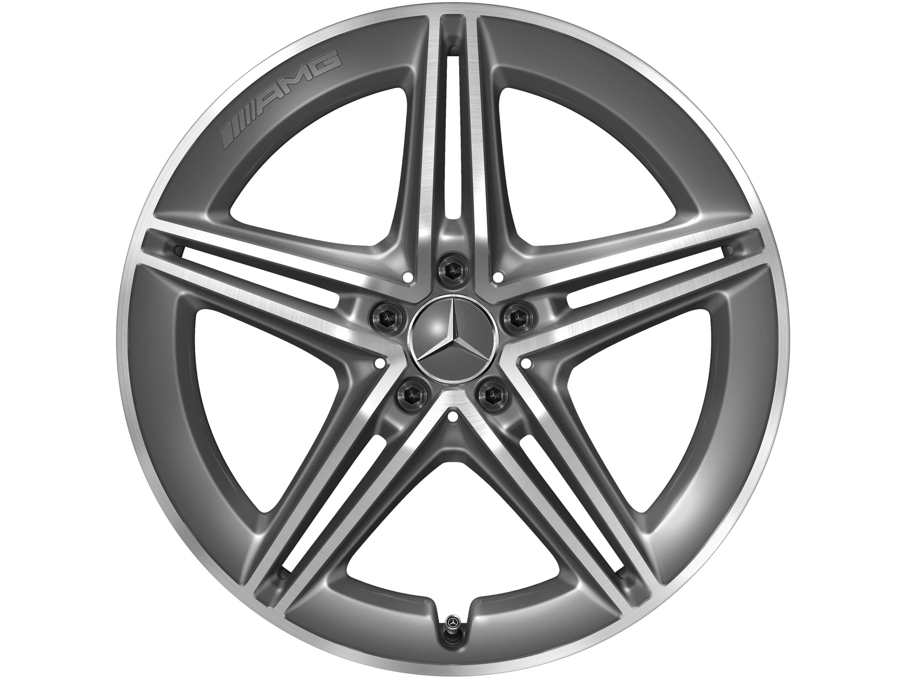 Колесный диск AMG 9,5J×20 ET25,5 для Mercedes-Benz AMG GT 290, передняя ось, серый Tantal, 5 двойных спиц — фото 4