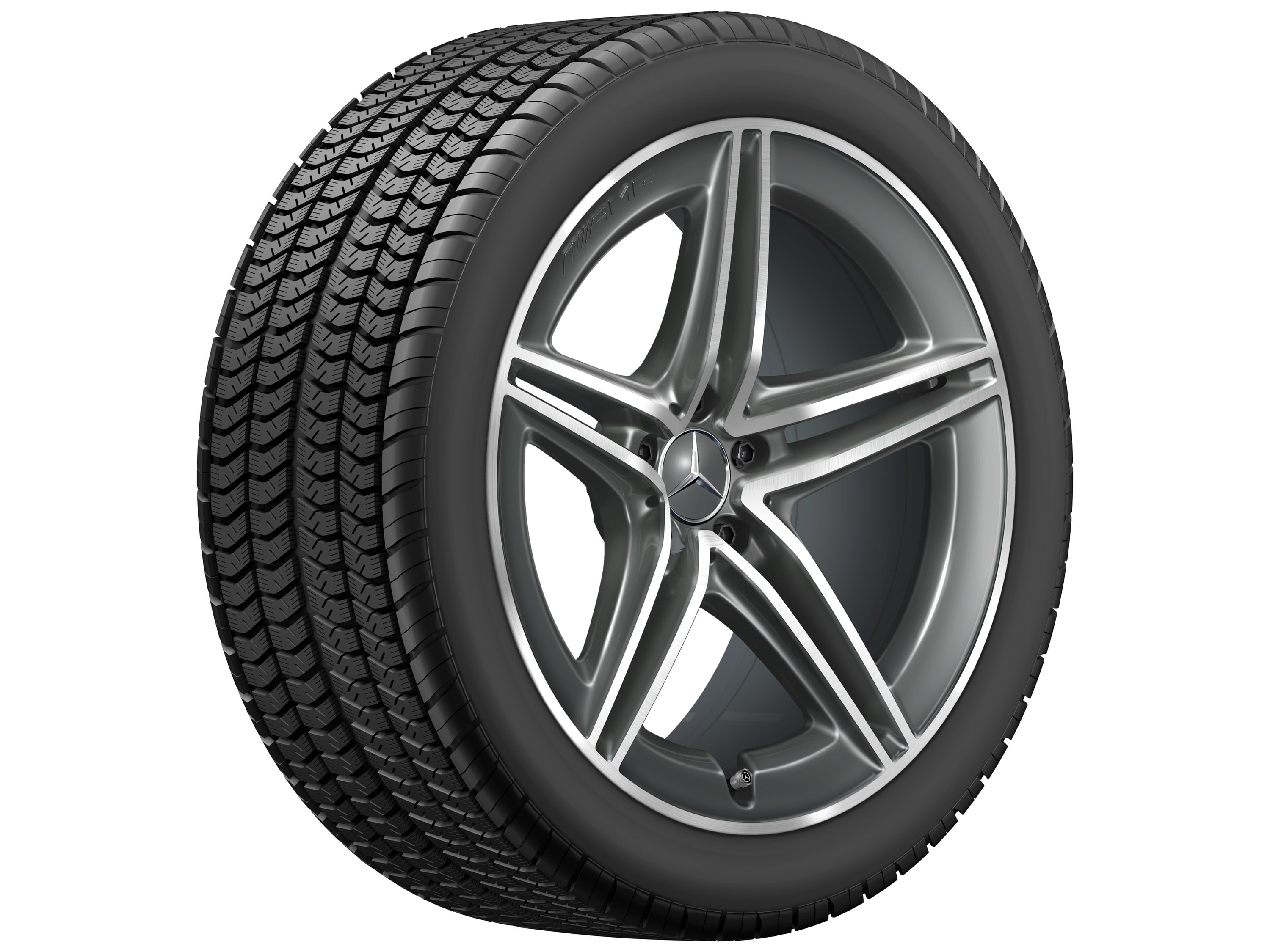 Колесный диск AMG 9,5J×20 ET25,5 для Mercedes-Benz AMG GT 290, передняя ось, серый Tantal, 5 двойных спиц — фото 5