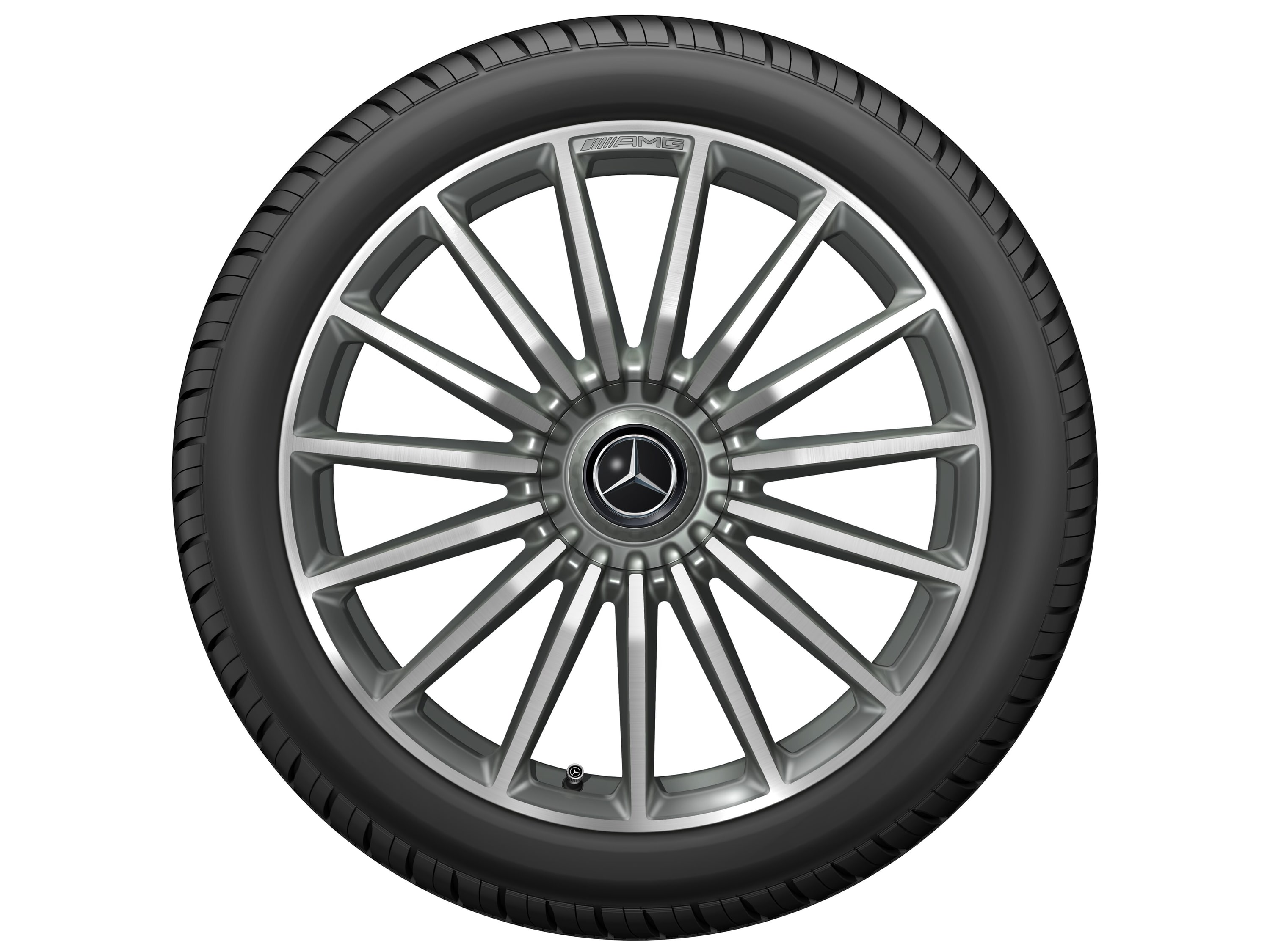 Колесный диск AMG 11J×20 ET20 для Mercedes-Benz AMG GT 290, задняя ось, титаново-серый, с алмазной проточкой, многоспицевый — фото 3