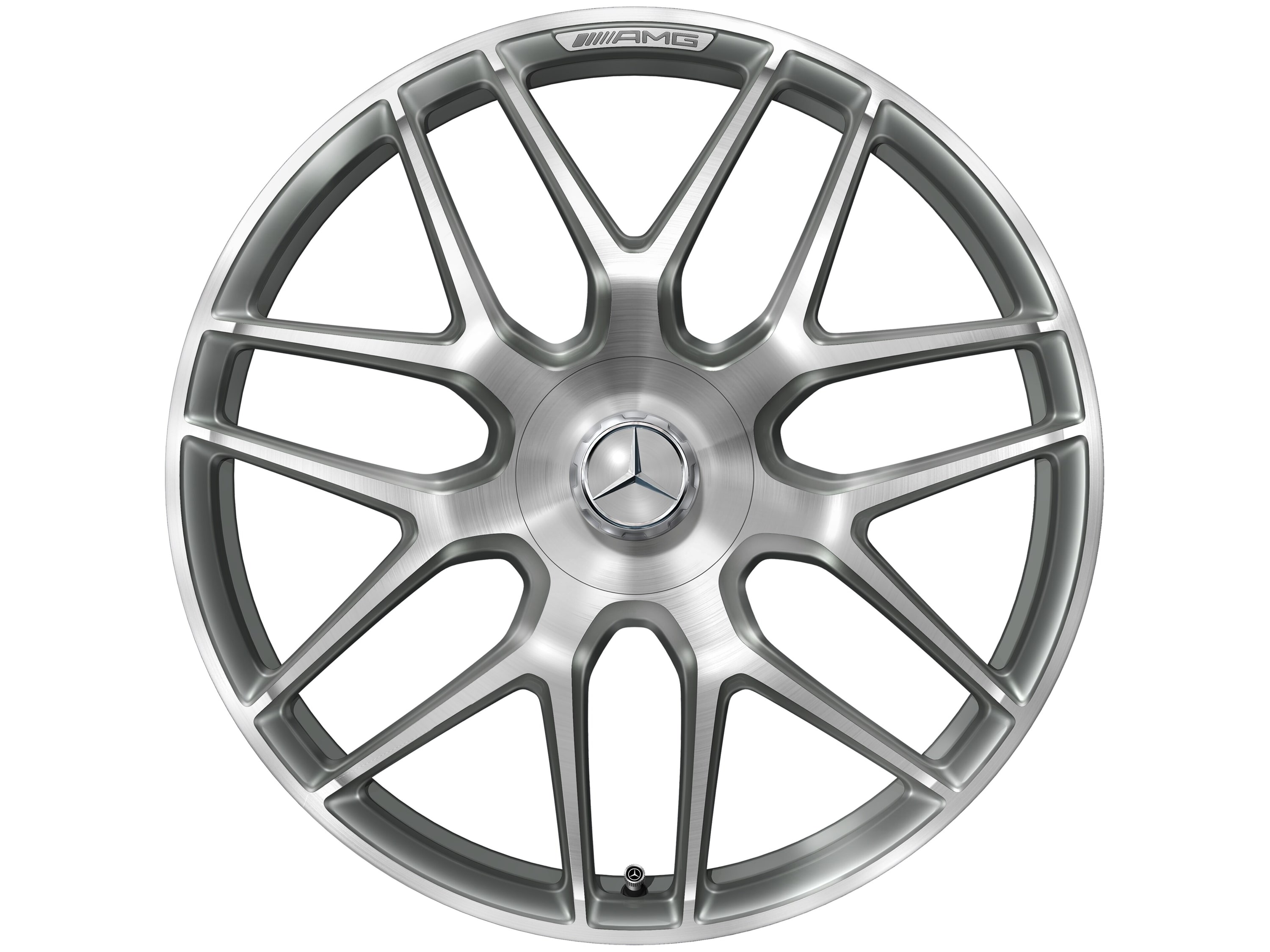 Колесный диск AMG 11,5J×21 ET30 для Mercedes-Benz AMG GT 290, задняя ось, титаново-серый, с алмазной проточкой, перекрестные спицы — фото 5