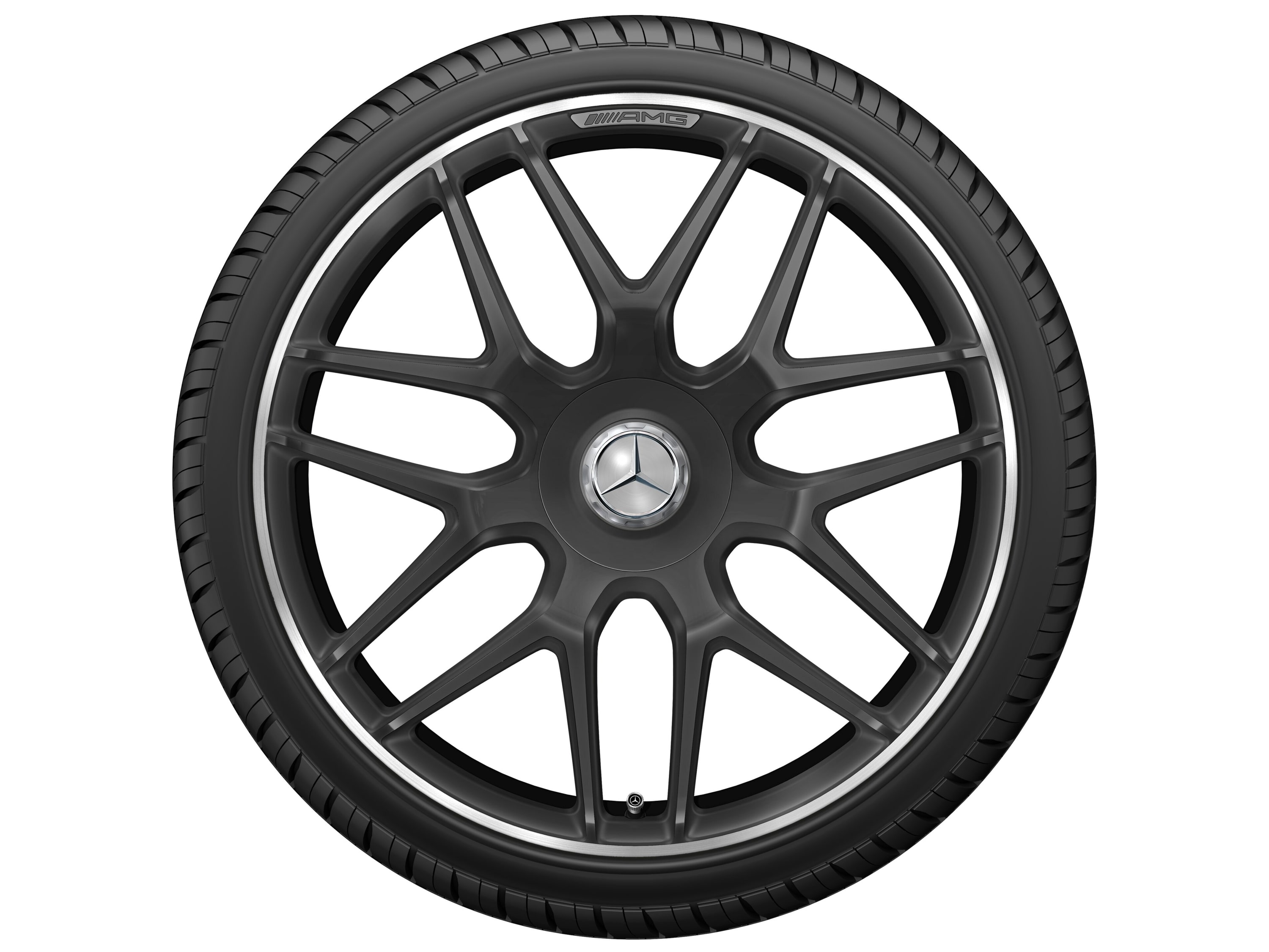 Колесный диск AMG 11,5J×21 ET30 для Mercedes-Benz AMG GT 290, задняя ось, черный, матовый, перекрестные спицы — фото 3