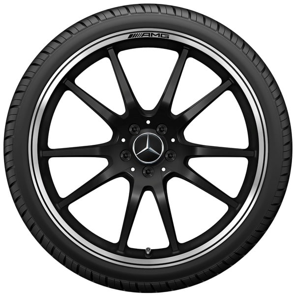Колесный диск AMG 10J×21 ET30 для Mercedes-Benz AMG GT 290, передняя ось, черный, матовый, кромка обода с алмазной проточкой, 10 спиц — фото 3