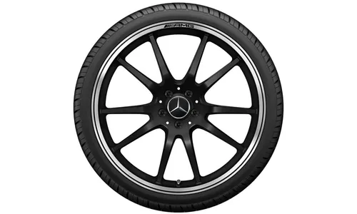 Колесный диск AMG 10J×21 ET30 для Mercedes-Benz AMG GT 290, передняя ось, черный, матовый, кромка обода с алмазной проточкой, 10 спиц — фото 3