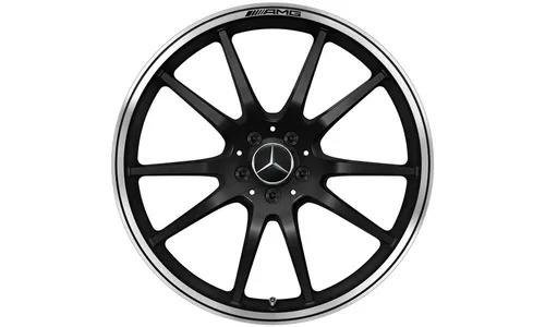 Колесный диск AMG 11,5J×21 ET30 для Mercedes-Benz AMG GT 290, задняя ось, черный, матовый, кромка обода с алмазной проточкой, 10 спиц — фото 1