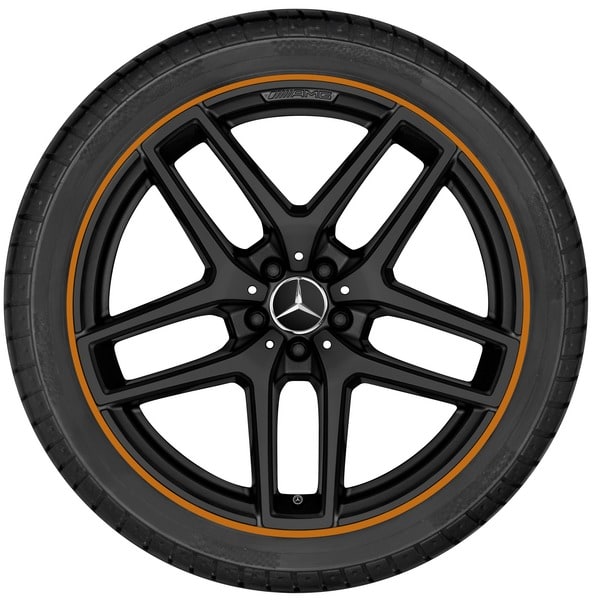 Колесный диск AMG 11J×21 ET38 для Mercedes-Benz GLE 292, задняя ось, черный, матовый, 5 двойных спиц — фото 3