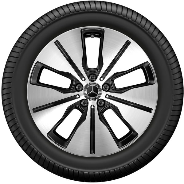 Колесный диск 8J×19 ET34 для Mercedes-Benz EQC 293 / GLC 253, задняя ось, черный, с алмазной проточкой, 5 спиц — фото 2