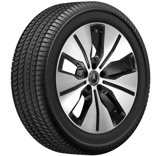 Колесный диск 8J×19 ET34 для Mercedes-Benz EQC 293 / GLC 253, задняя ось, черный, с алмазной проточкой, 5 спиц — фото 4