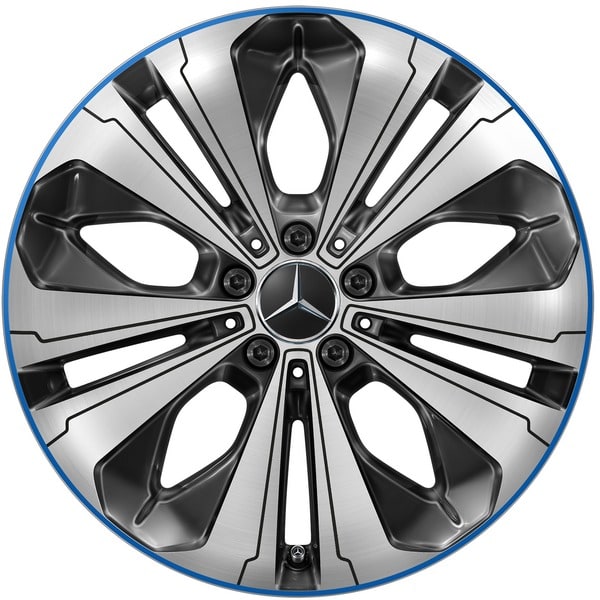 Колесный диск 8J×19 ET34 для Mercedes-Benz EQC 293 / GLC 253, передняя и задняя оси, черный, с алмазной проточкой — фото 1