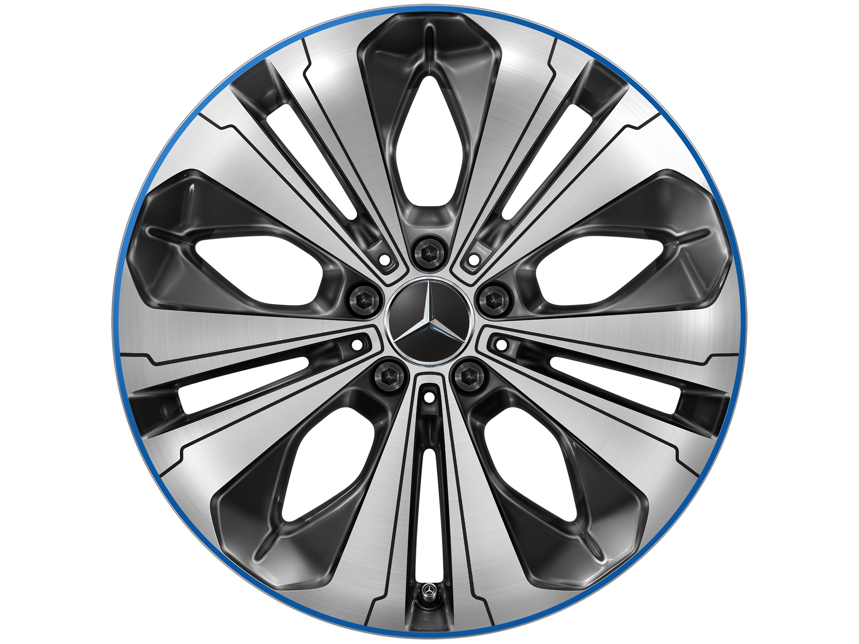 Колесный диск 8J×19 ET34 для Mercedes-Benz EQC 293 / GLC 253, передняя и задняя оси, черный, с алмазной проточкой — фото 2
