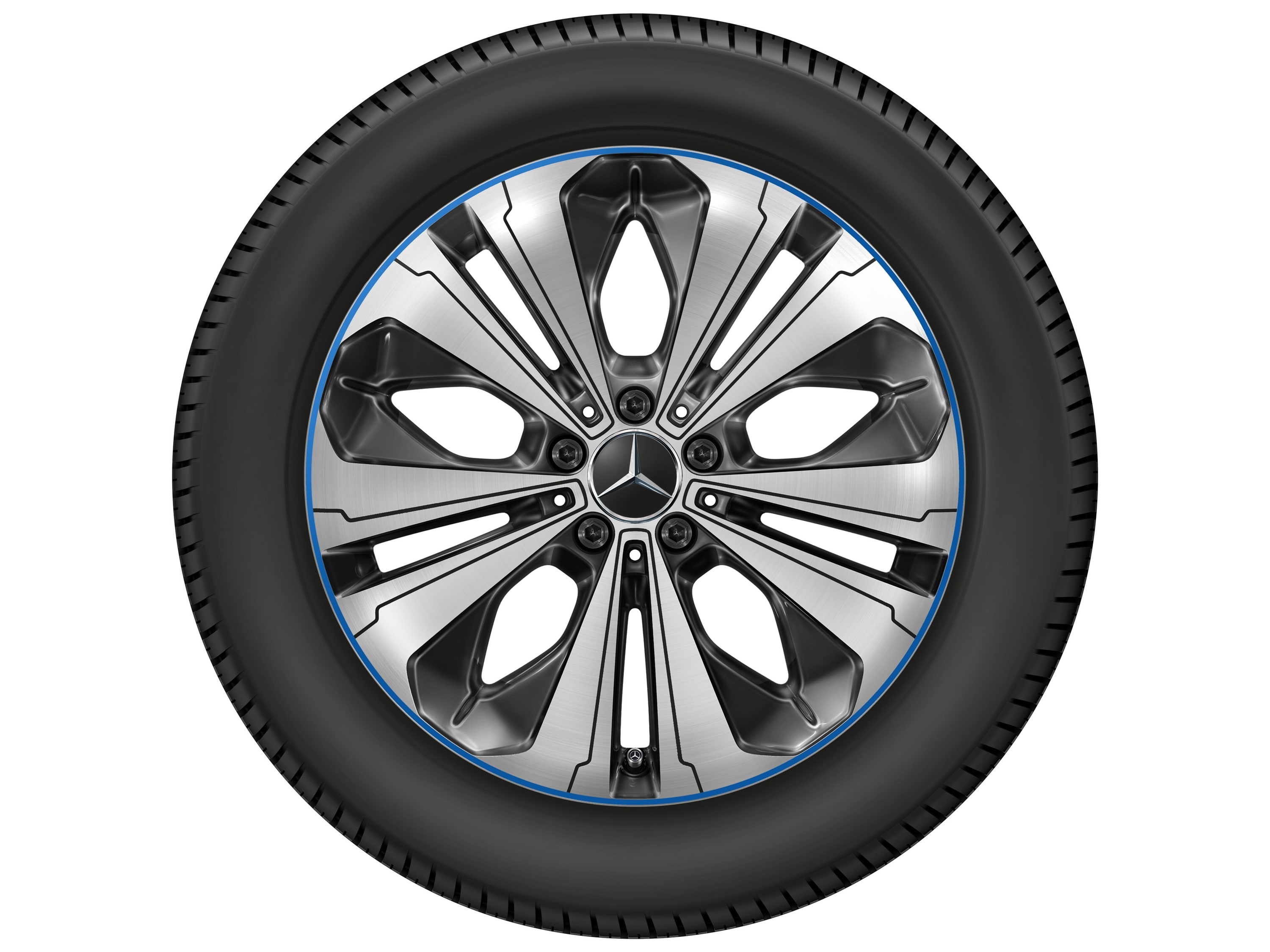 Колесный диск 8J×19 ET34 для Mercedes-Benz EQC 293 / GLC 253, передняя и задняя оси, черный, с алмазной проточкой — фото 4