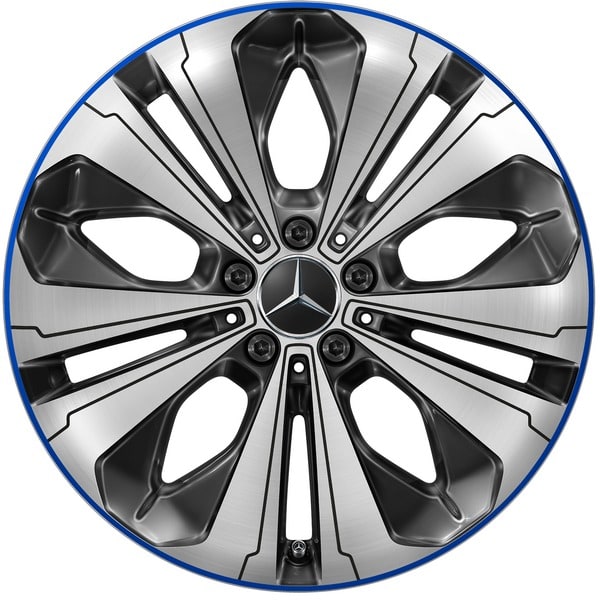 Колесный диск 8J×19 ET34 для Mercedes-Benz EQC 293 / GLC 253, задняя ось, черный, с алмазной проточкой — фото 1
