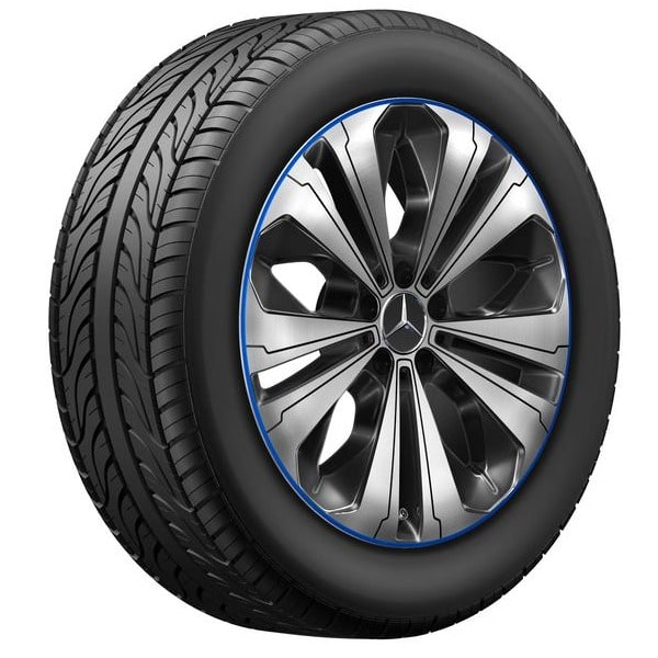 Колесный диск 8J×19 ET34 для Mercedes-Benz EQC 293 / GLC 253, задняя ось, черный, с алмазной проточкой — фото 2