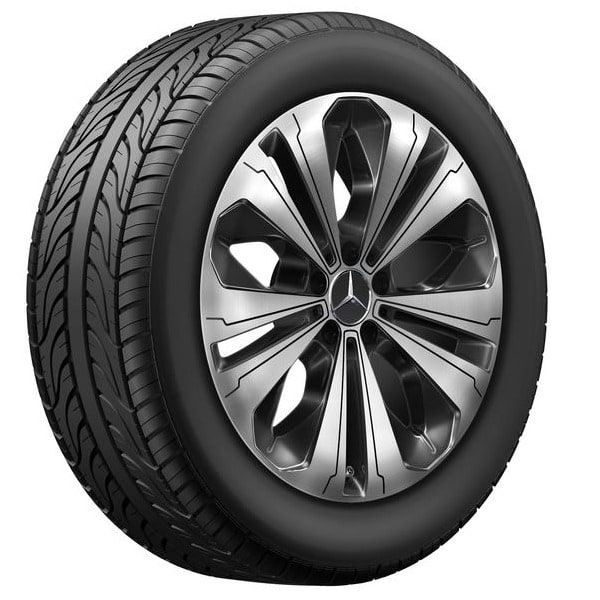 Колесный диск 8J×19 ET34 для Mercedes-Benz EQC 293 / GLC 253, задняя ось, черный, с алмазной проточкой, 5 двойных спиц — фото 2