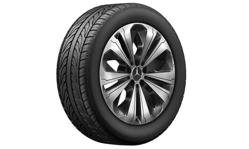 Колесный диск 8J×19 ET34 для Mercedes-Benz EQC 293 / GLC 253, задняя ось, черный, с алмазной проточкой, 5 двойных спиц — фото 2