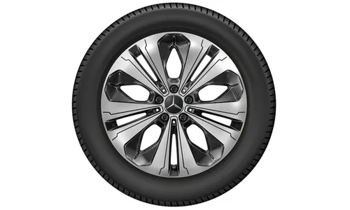 Колесный диск 8J×19 ET34 для Mercedes-Benz EQC 293 / GLC 253, задняя ось, черный, с алмазной проточкой, 5 двойных спиц — фото 3
