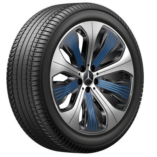 Колесный диск 7,5J×20 ET32 для Mercedes-Benz EQC 293 / GLC 253, передняя ось, черный, с алмазной проточкой, 5 спиц — фото 2