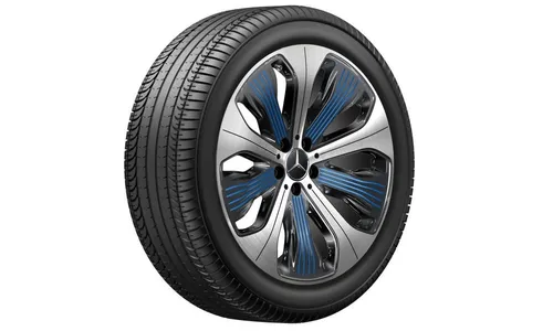 Колесный диск 7,5J×20 ET32 для Mercedes-Benz EQC 293 / GLC 253, передняя ось, черный, с алмазной проточкой, 5 спиц — фото 2