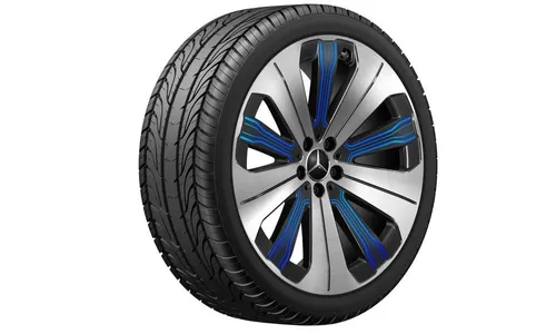Колесный диск 7,5J×20 ET32 для Mercedes-Benz EQC 293 / GLC 253, передняя ось, черный, с алмазной проточкой, 5 спиц — фото 1