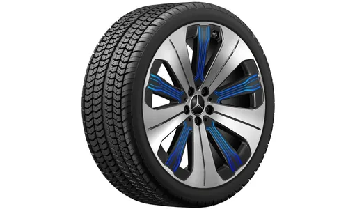Колесный диск 7,5J×20 ET32 для Mercedes-Benz EQC 293 / GLC 253, передняя ось, черный, с алмазной проточкой, 5 спиц — фото 2