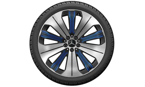 Колесный диск 7,5J×20 ET32 для Mercedes-Benz EQC 293 / GLC 253, передняя ось, черный, с алмазной проточкой, 5 спиц — фото 3