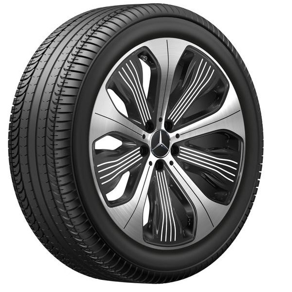 Колесный диск 7,5J×20 ET32 для Mercedes-Benz EQC 293 / GLC 253, передняя ось, черный, с алмазной проточкой, 5 спиц — фото 2